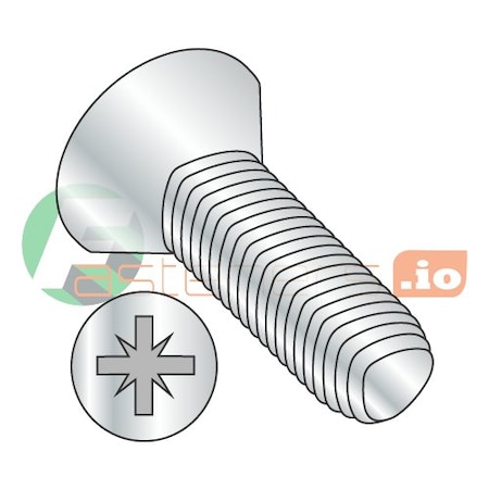Newport Fasteners Thread Forming Screw, M6-1.00 x 10 mm, Zinc Plated Steel Flat Head Pozidriv Drive, 8000 PK 948492